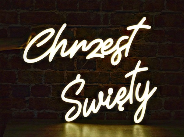 neon led chrzest